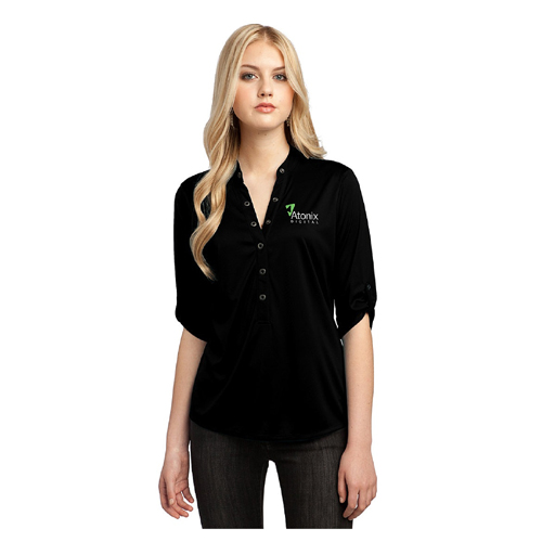 Ladies OGIO Crush Henley:Black